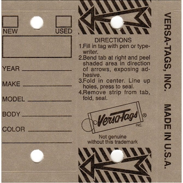 Car Dealer Depot Genuine Versa-Tag Key Tags: Gray Pk 419 - main